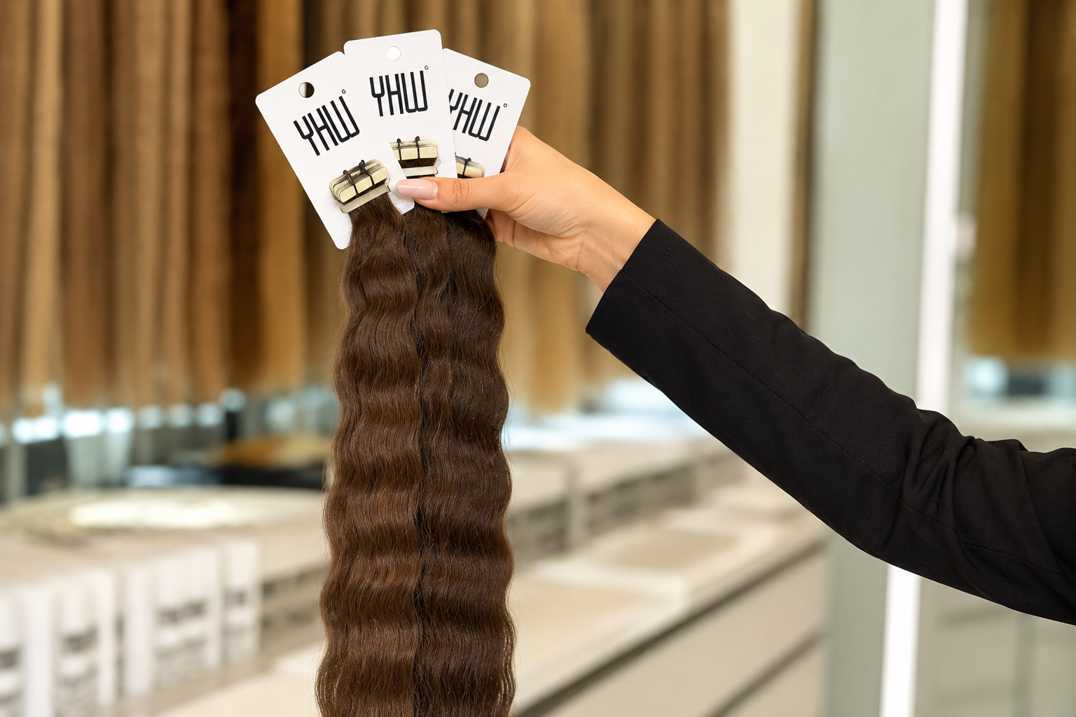 Gelockte Tape Extensions